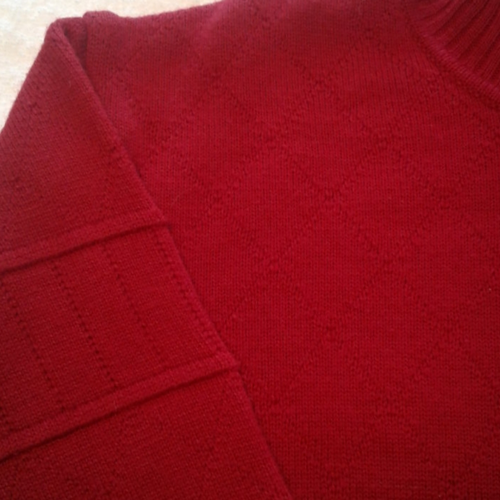 Bogner vintage sweater wool blend red turtleneck - Picture 7 of 12